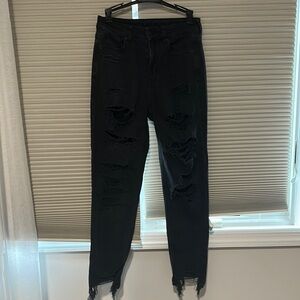 American Eagle Outfitters Black Distressed Jeans